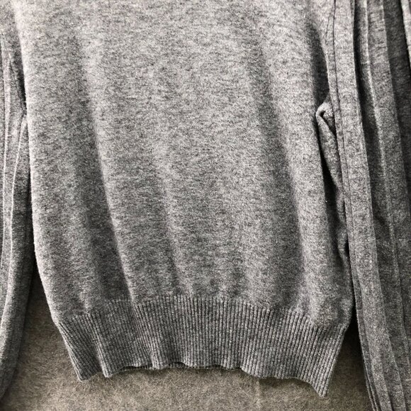 Loft Pleated Balloon Sleeve Sweater Womens S Gray Crewneck Wool Blend - Picture 4 of 8